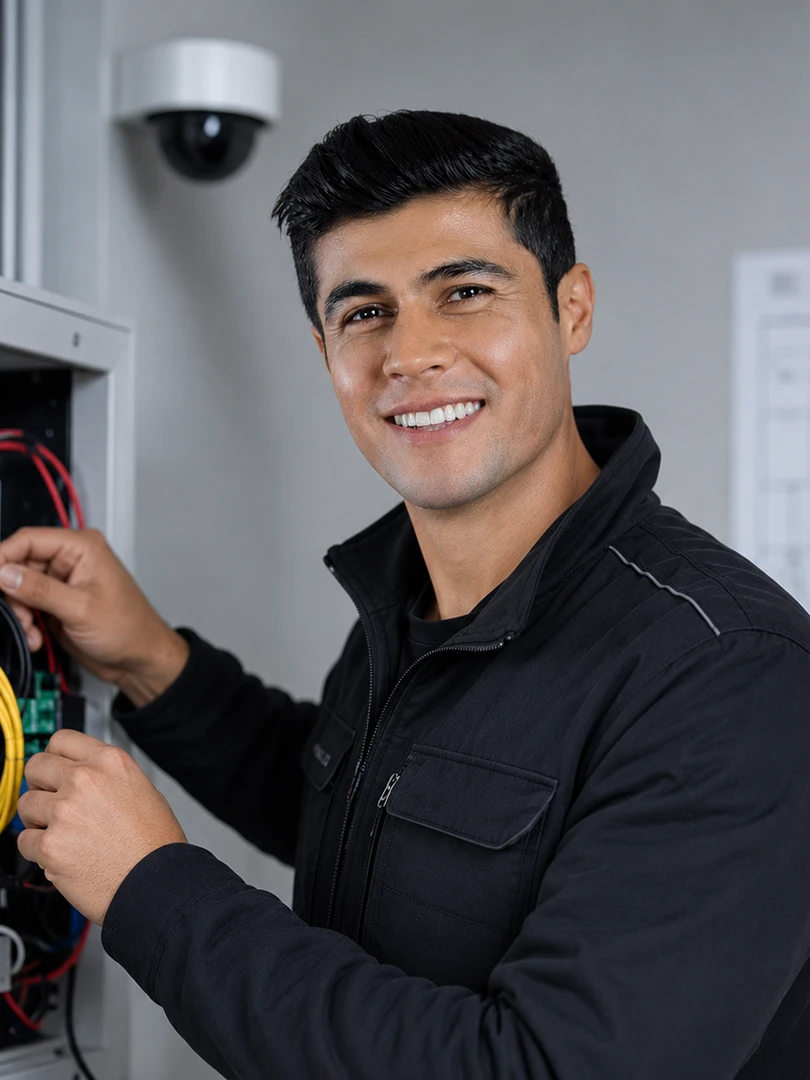 Ing. Basir Alavi, MSc bei der Arbeit an einer Sicherheits- und Verteileranlage.